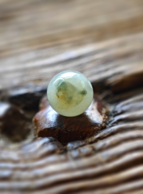 天然翡翠a货特色苔藓绿手工diy配饰配件圆珠