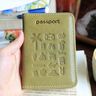 真皮出国留学旅行护照包机票夹创意多功能卡片护照随身收纳小包包