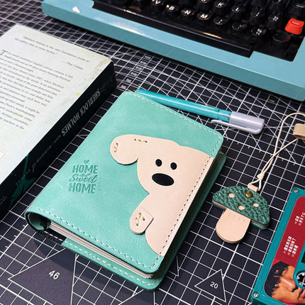 真皮卡通可爱活页A7A6随时手帐记事绘画本