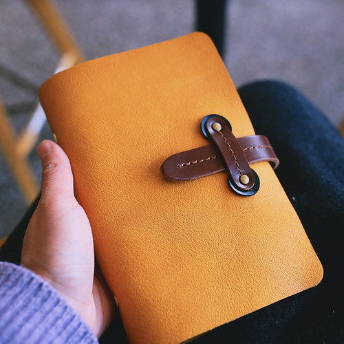 真皮简约A5A6per手账办公记事本