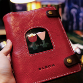 真皮活页粗纹棉浆水彩本头层牛皮旅行绘画手账本300g钢笔马克笔