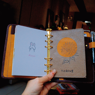 真皮A8A7A6A5S活页手帐本创意通用分隔页书写小垫板