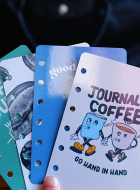 新品活页塑封分隔页A8m5手账本卡通索引页A7A6笔记本通用内页分隔