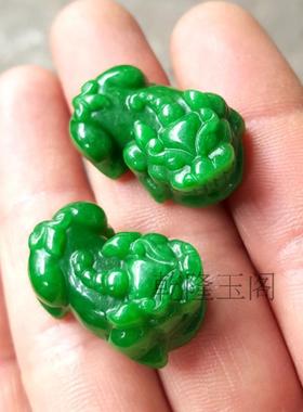 缅甸翡翠色貔貅吊坠祖母绿干青铁龙生翡翠玉石貔貅红翡貔貅挂饰品