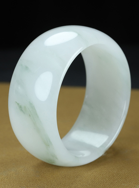 高端天山翠手镯加宽女轮胎款金丝玉镯子新疆玉石戈壁玉佘太翠手镯