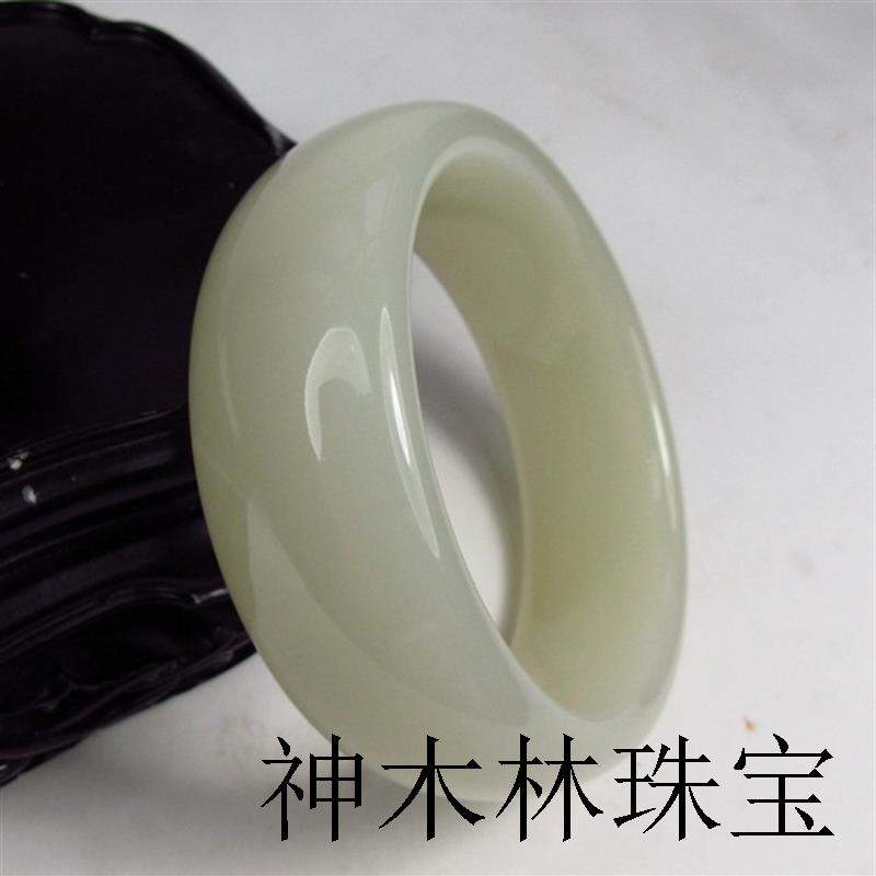高端新疆和田玉昆仑白玉手镯羊脂级百搭青白玉手镯女款玉镯子精品