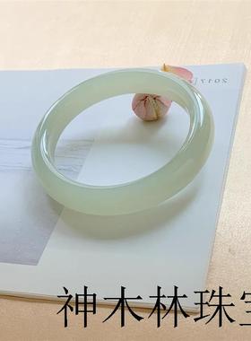 新疆和田玉手镯细条少女款高端羊脂白玉手镯旺夫真玉镯子精品百搭