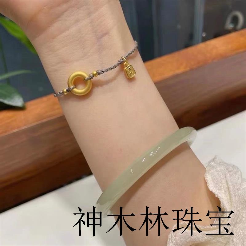 新疆和田玉色青白玉手镯女款叮当镯圆细条精品晴水少女玉镯子手饰