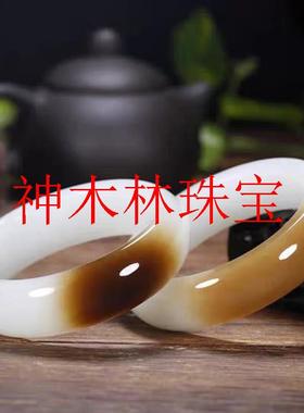 精品款新疆和田玉色糖羊脂白玉正圈玉镯子高端手镯女款精选送礼物