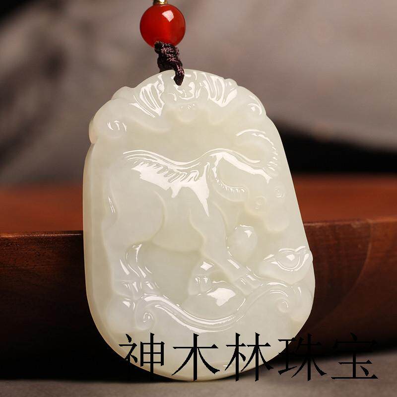 新疆和田玉十二生肖吊坠项链属兔本命年虎鼠马兔蛇鸡牛羊猴龙属相