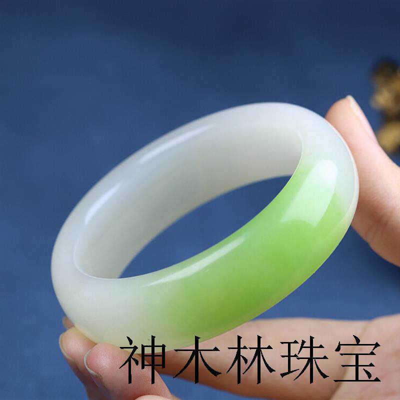 新疆和田玉手镯羊脂白玉镯子女款天然老坑青海翠正圈贵妃圆镯证书