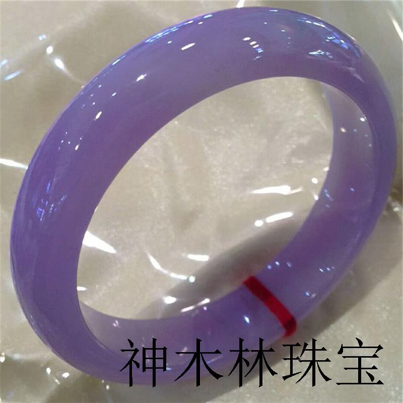 缅甸老坑翡翠冰糯种紫罗兰玉镯子贵妃正圈圆条手镯翡翠粉紫玉精品