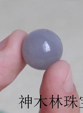 新疆和田玉色烟紫色散单珠紫色圆珠子多宝手串链配隔件珠精品款