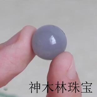 新疆和田玉色烟紫色散单珠紫色圆珠子多宝手串链配隔件珠精品款