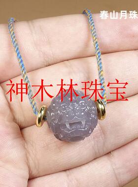 精选新疆和田玉烟紫色单珠金刚菩提链隔珠文玩手串招财单圆珠手链