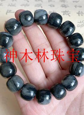 新疆和田玉老型珠佛珠手串籽料青花玉石转运珠男女同款手饰品送礼