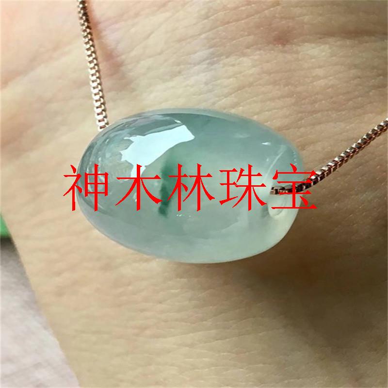 路路通吊坠冰种阳绿飘花桶珠转运