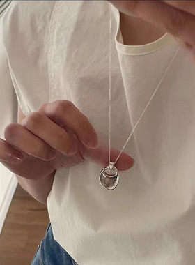 博主同款纯银马鞍包项链毛衣链潮