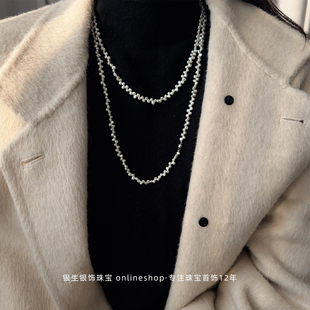 超长款天然淡水珍珠项链女款高级感轻奢小众巴洛克毛衣项链叠戴