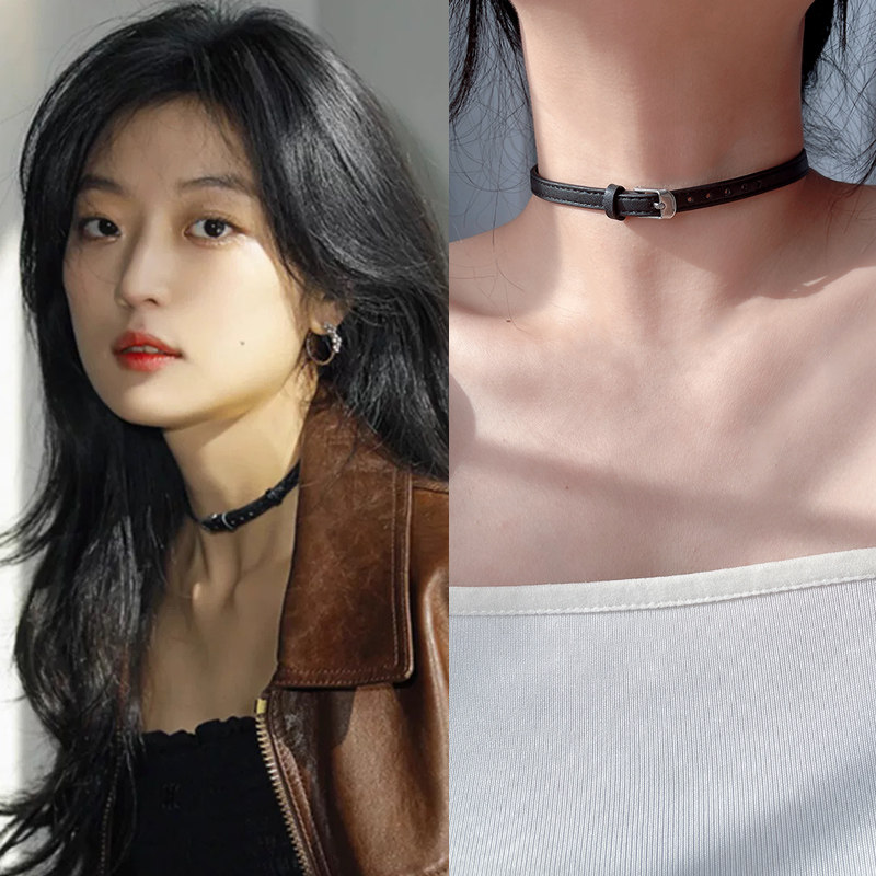 孙千同款皮绳项圈S925纯银吊坠