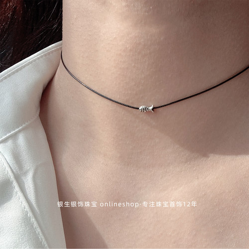 锦鲤极细S925纯银小鱼项圈choker