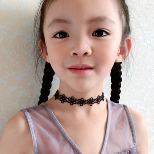 儿童款s925纯银项链女项圈锁骨链宝宝女孩choker韩版脖子饰品颈带