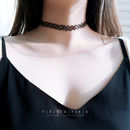 韩国choker项圈项链纯银弹力鱼线网锁骨链女脖子饰品简约颈带颈链