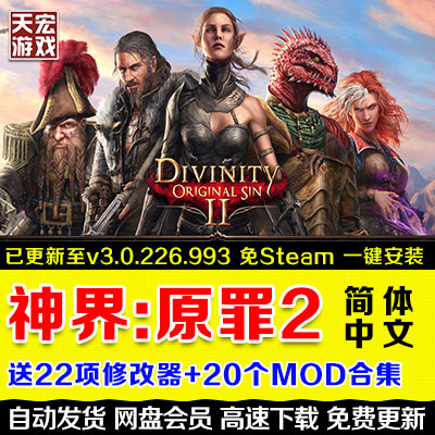 神界:原罪2 Divinity:Original Sin 2送20MOD免steam角色扮演游戏