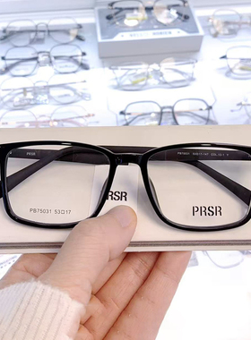 Prsr新款帕莎板材超轻复古近视女钛架配度数防蓝光眼镜框PB75031