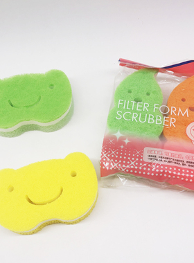 乐扣乐扣厨房海绵擦无砂百洁布 不粘锅清洁球不伤锅2个装