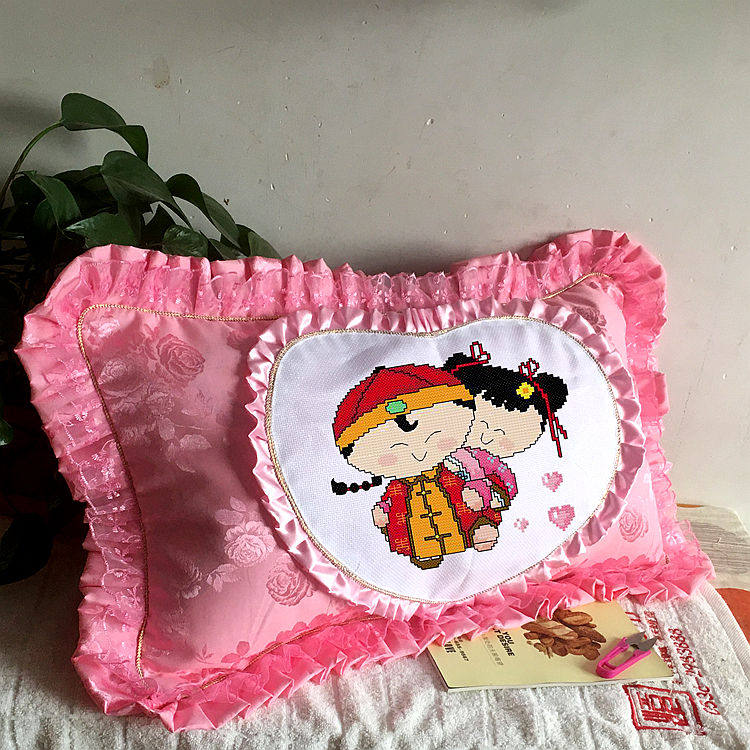 喜庆十字成品卡通刺绣