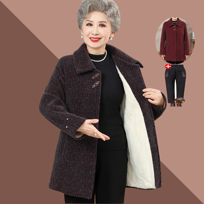 气质中长款呢子大衣奶奶秋冬外套