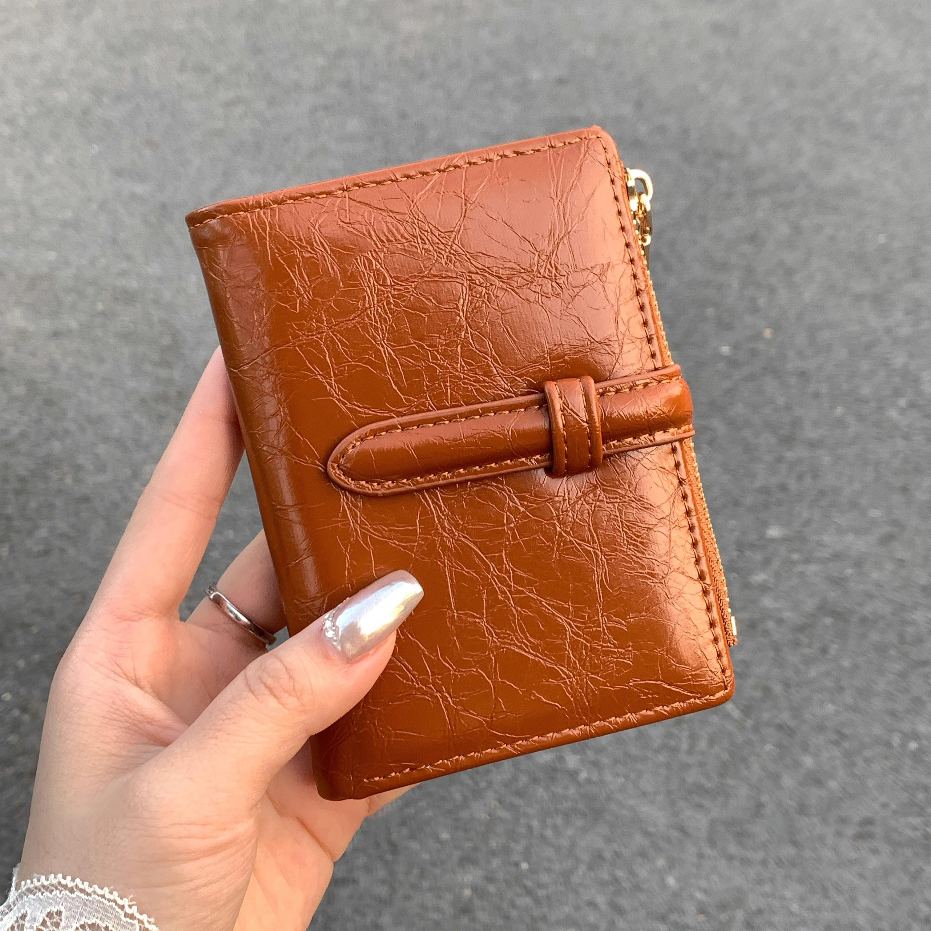 复古质感钱包女士短款小众设计