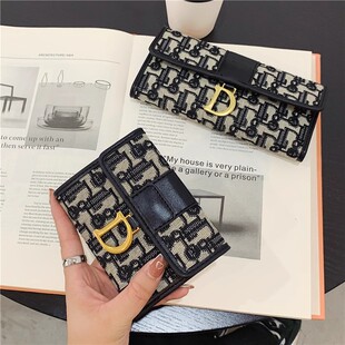 钱包女短款欧美大牌范高档小众设计感多卡位三折叠卡包长款零钱夹