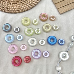树脂双面光变星光猫眼甜甜圈平安扣diy手机链包挂饰品配件散珠子