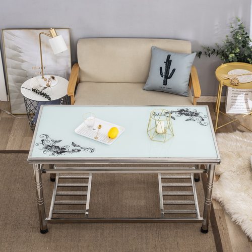 新款家用304不锈钢长方形烤火桌