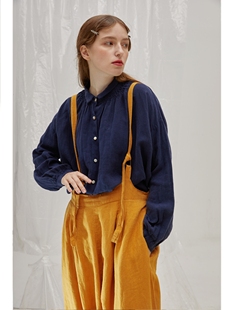 新款 娃娃衫 韩版 百搭文艺长袖 衬衣 宽松大码 亚麻上衣女T恤2020春季