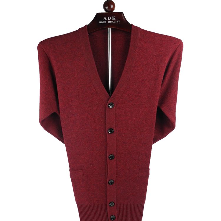 爸爸装羊毛衫外套企鹅纯羊毛开衫