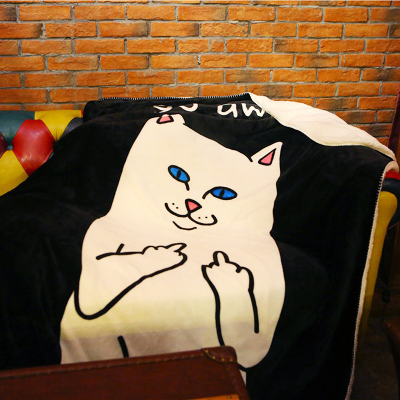 冬季加厚羊羔绒卡通珊瑚绒毯子法莱绒毛毯单双人午睡盖毯床单