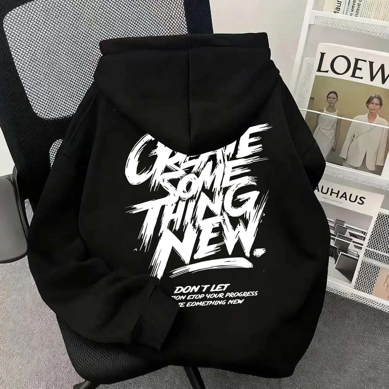 纯棉卫衣男重磅美式复古套头长袖上衣加绒连帽秋冬ins百搭简约