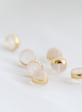 医用硅胶耳堵不锈钢圈防松耳帽 银耳堵耳环耳坠配件 搭配包邮