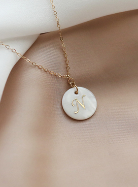 滴油贝壳耳环包金锁骨链定制