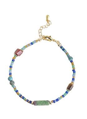 手作款绿云母玛瑙手串新中式复古串珠手链宫廷风手饰女