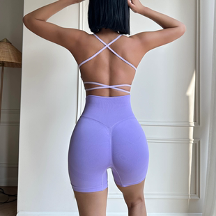 细带交叉性感美背瑜伽文胸训练运动防震跑步bra Reyna健身内衣