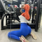 REYNA INTERNET CELEBRITY FITNESS LONG SLEEVE WOMENS SHORT CHEST LEAKY SEXY YOGA FITNESS HOODED PULLOVER RUNNING OUTSIDE THE TIDE