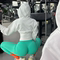 REYNA INTERNET CELEBRITY LOOSE HOODED PULLOVER SWEATSHIRT SOLID COLOR CINCHED WAIST SLIM HIGH-WAISTED CROP TOP ATHLEISURE JACKET WOMEN