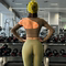 REYNA FITNESS LONG SLEEVE CHEST PADDING ONE SHOULDER CUTOUT BEAUTIFUL BACK YOGA WEAR TRAINING RUNNING PILATES TOP WOMEN
