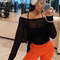 REYNA FITNESS SMOCK LOOSE LONG BREATHABLE THIN YOGA WEAR CAN BE WORN OUTSIDE FOR RUNNING QUICK-DRYING SUNSCREEN LONG-SLEEVED WOMEN