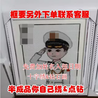 订做抖音同款大兵 兵哥哥君真人照片卡通钻石画十字绣客厅纪念品