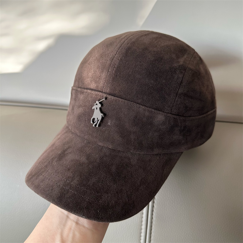 秋冬新款盔形麂皮鸭舌帽时尚百搭